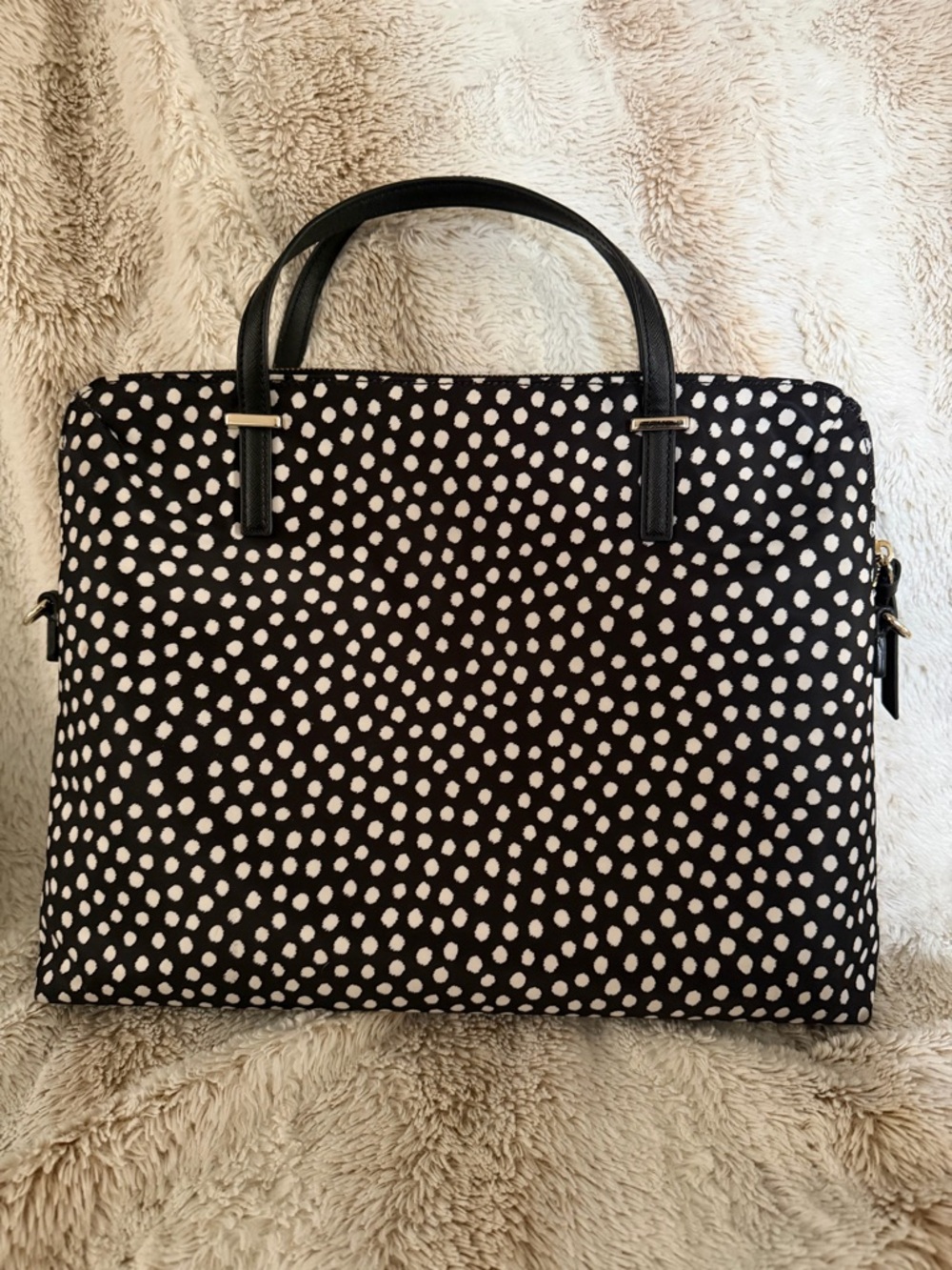 kate spade Black and White Polka Dot Laptop Tote - Picture 2 of 6